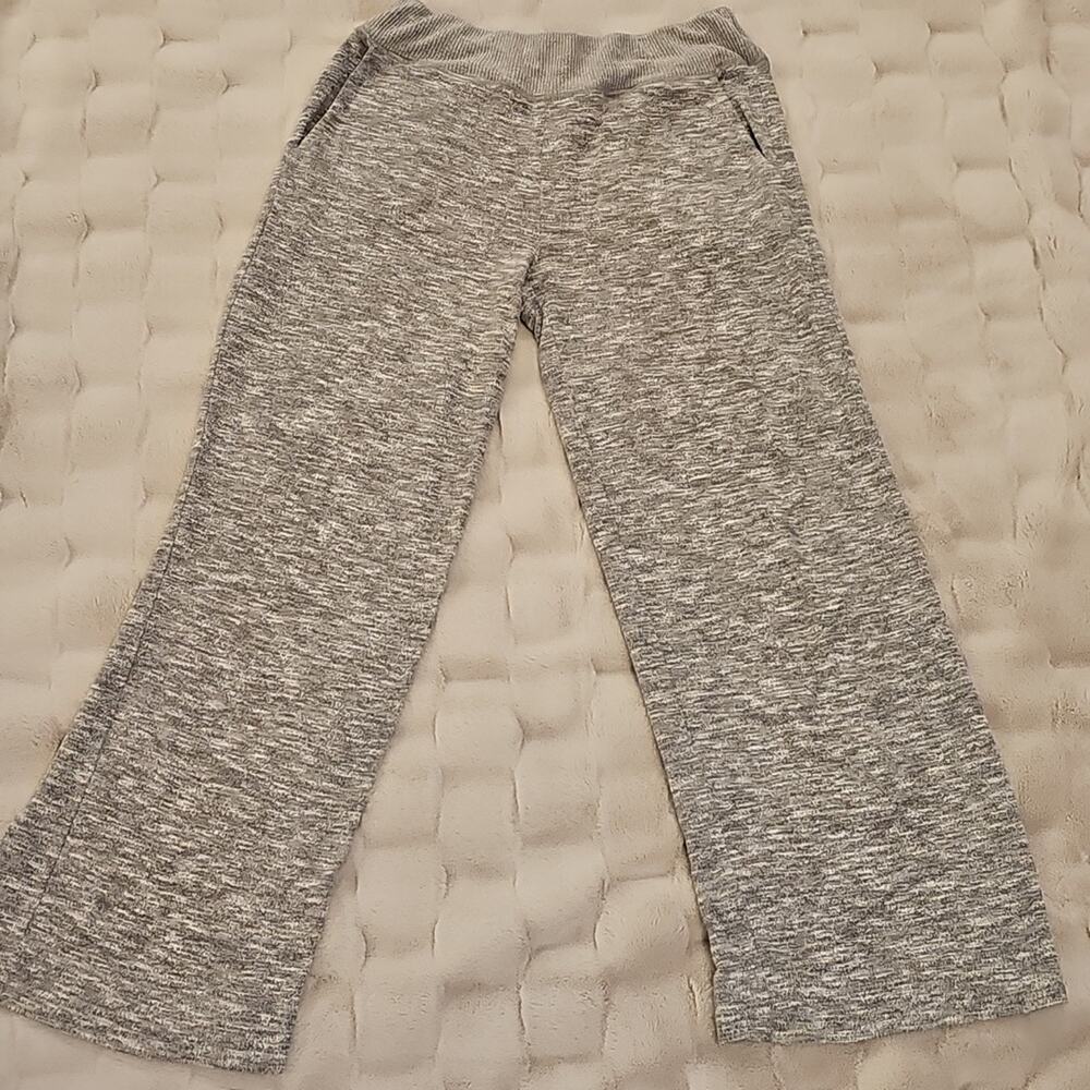 Knox Rose Heather Marled Gray Knit Wide Leg Lounge Pants Womens M EUC